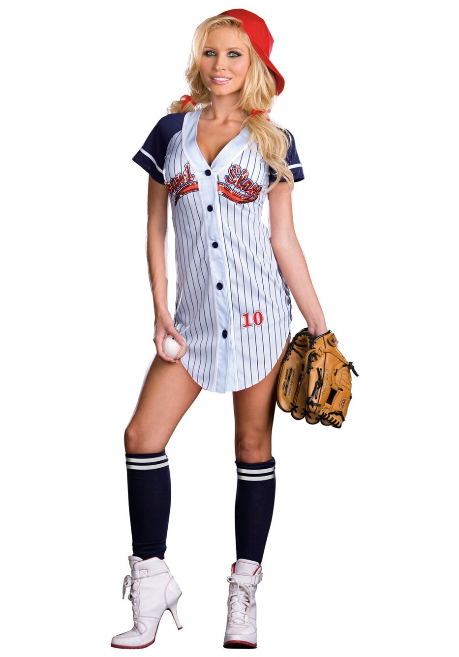 3717 Sexy and Sporty Baseball Costume, Grand Slam, Lt. Blue Small